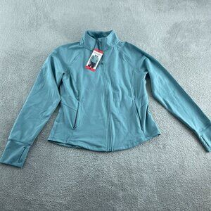 Jockey Womens Zip-Up Jacket M Teal 83% Polyester 17% Spandex NWT 4559